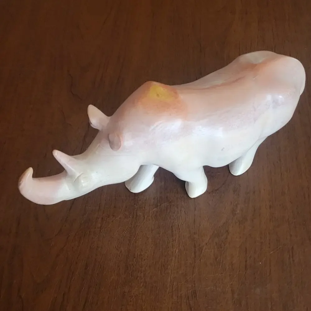 Vintage Rhinoceros Rhino Marble Stone Figurine sculpture